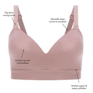 NEVER WORN NWT Minimalist Maternity & Nursing Plunge Bra | Lilac Stone - S